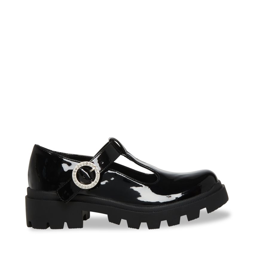 Zapatos Plataforma Steve Madden Jsuzey Charol Niños Negras | ES EK140S